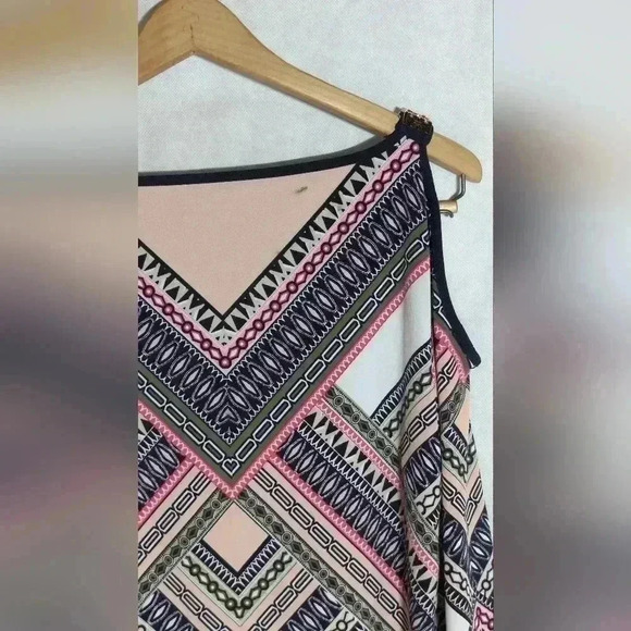 JM Collection Lades long sleeve open shoulder blouse sz S - Picture 3 of 7